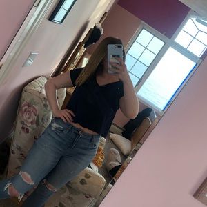 dark dark green crop top from windsor